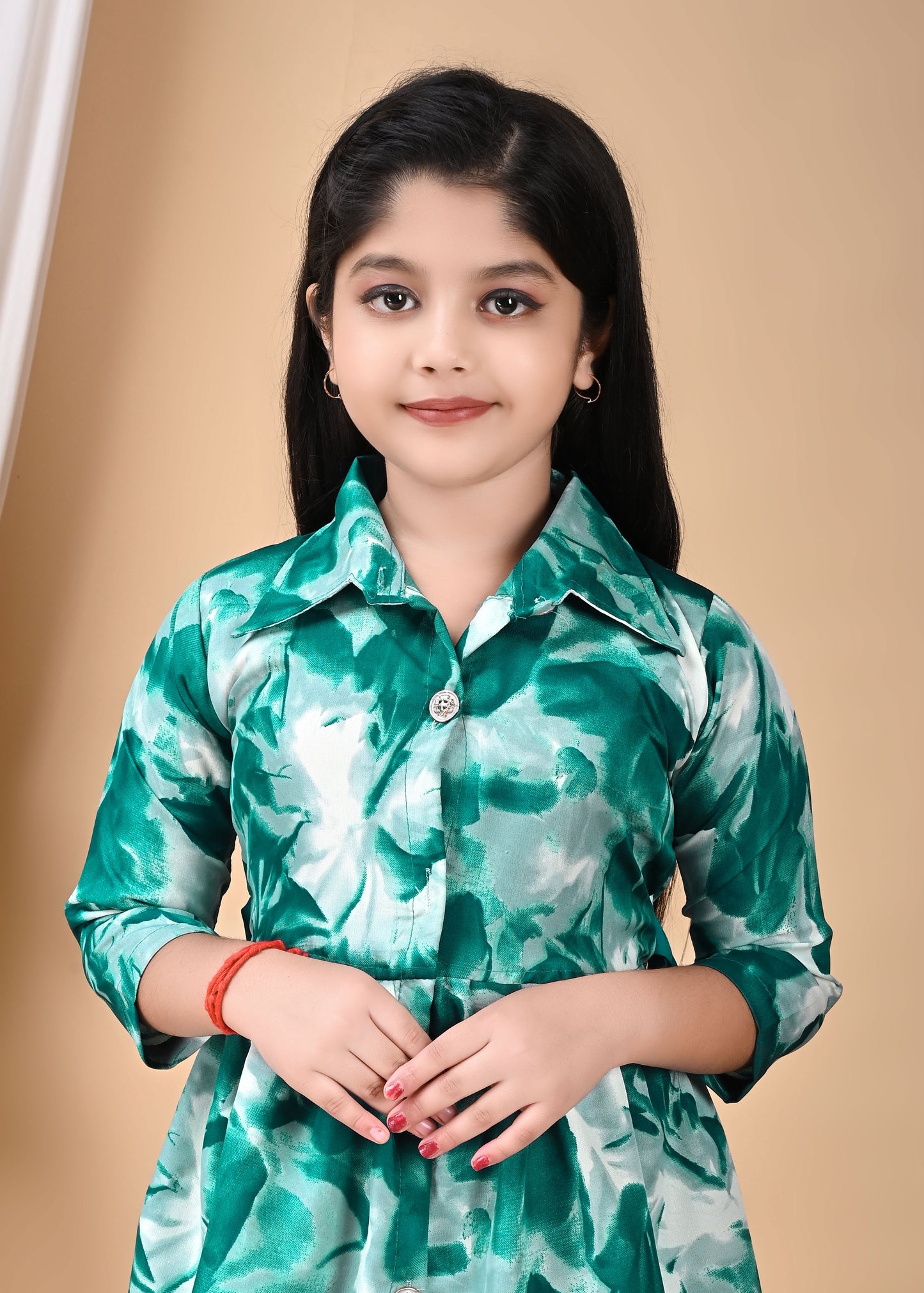 Girl's Stylish ETHNIC SET DRESS Western Party Wear Dresses Girls' Orange Floral Printed Tunic with Palazzo Pant Set | Stylish Party & Casual Wear | Soft Cotton Blend Fabric | Age 2-12 Years